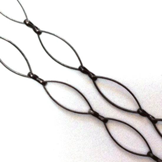 CHAIN: 20mm Pointed Ovals with 8mm figure 8 link, Gunmetal