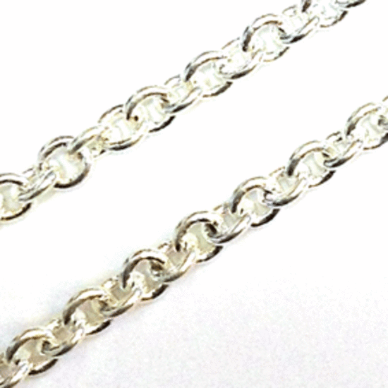 Medium Curbed Chain: Bright Silver (4mm)