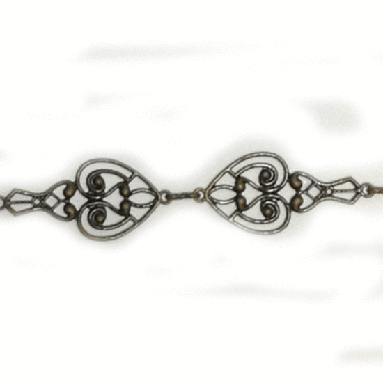 Decorative Filigree Chain, figure 8 links, Brass