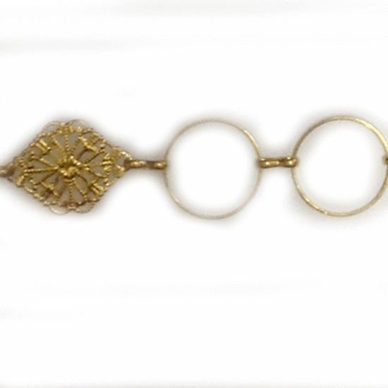 Round and Filigree Chain, figure 8 links,  Gold