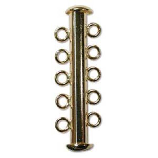 5 strand Spacer Clasp - gold