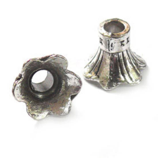 Fluted Bell Cone, 10mm - Antique Silver
