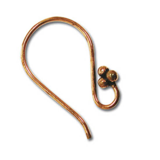 NEW! Bali trio earring hook (18 x 24mm) - antique copper (nickel free)