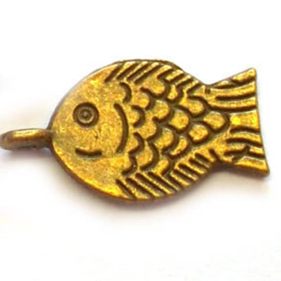 Metal Charm: Fish - brass