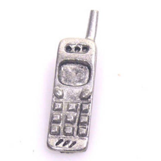 Metal Charm: Cellphone - silver