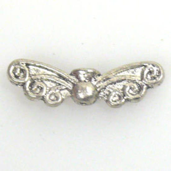 Metal Charm 13: Wing Bead with curl design (5mm x 22mm)
