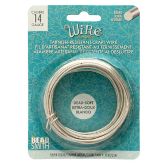 Beadsmith Craft Wire, Silver Colour: 14 gauge  (soft temper)