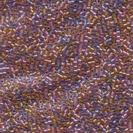 11/0 Miyuki Delica, colour 982 - Lined Purple/Salmon Mix (7.2 grams)