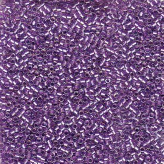 11/0 Miyuki Delica, colour 1754 - Sparkling Purple Lined Crystal (7.2 grams)