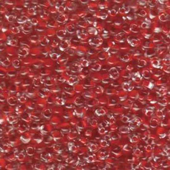 3.4mm Miyuki Drop - Red lined Crystal