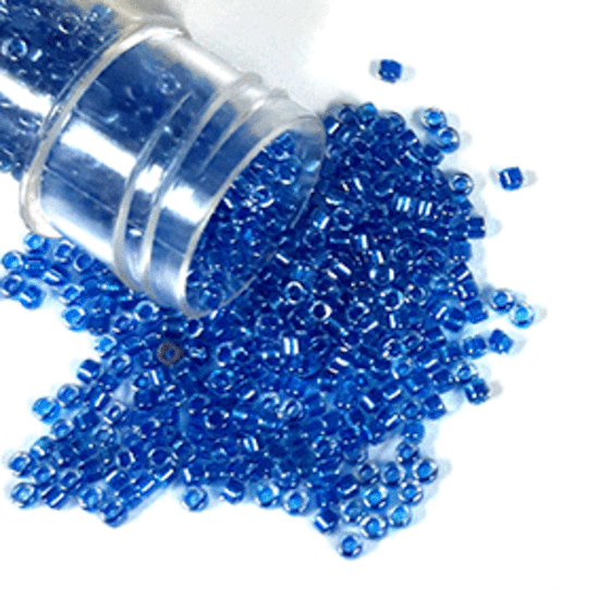 11/0 Miyuki Delica, colour 920 - Sparkling Cerulean Blue lined Crystal
