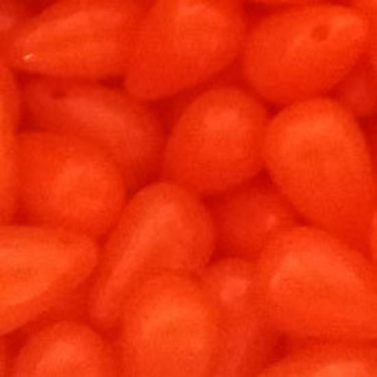 Tear Drop, 6mm x 9mm: Orange Opaque