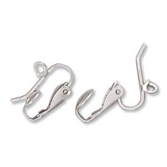 Clip On Earring with loop - antique silver tone