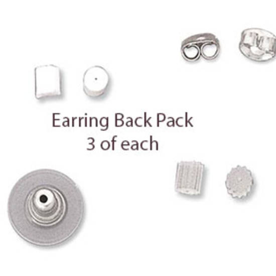 Mixed earing back pack: silvers/clear