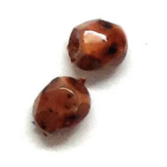 6mm coated facet - Brown speckles