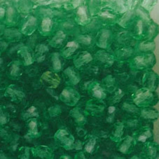 Czech Firepolished Facet: 4mm - Light Emerald