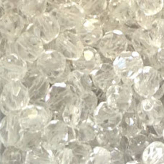 Czech Firepolished Facet: 6mm - Crystal Clear