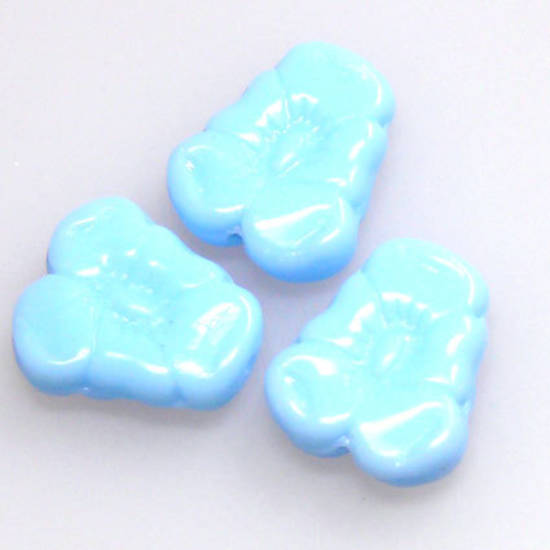 Flat Flower, 11mm x 13mm - Turquoise opaque
