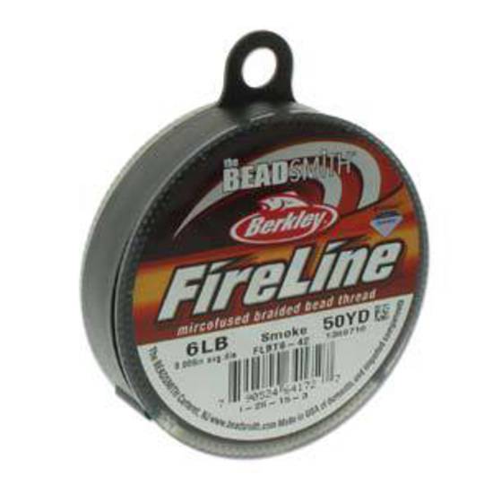 6lb Fireline, 50 yard spool: SMOKE GREY