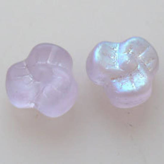 Tri Flower, 9mm - Lilac frosted AB