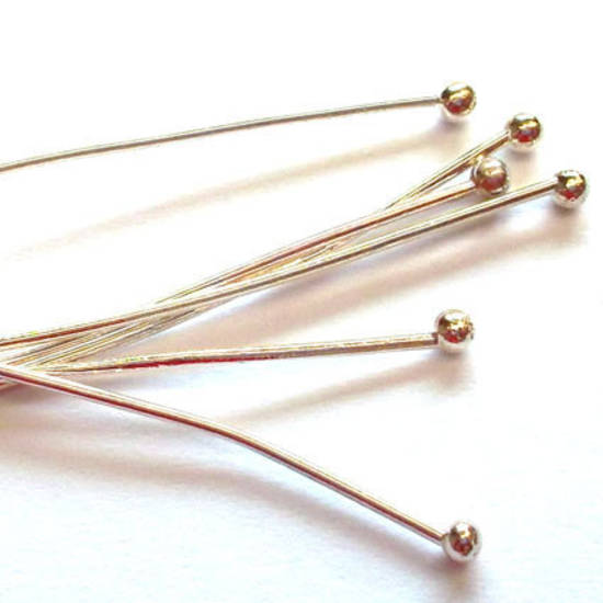 Fine Headpin (24g) with ball head - Silver (50mm)