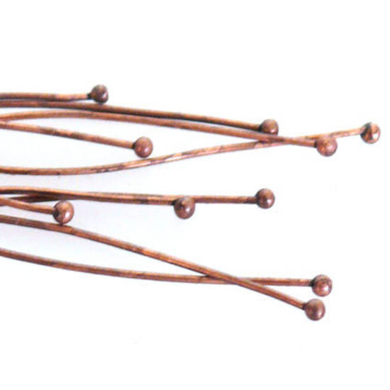 Fine Headpin (24g) with ball head - Antique Copper (50mm)
