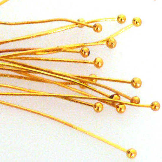 Fine Headpin (24g) with ball head - Gold (50mm)