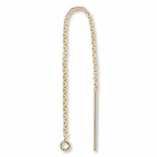 Goldfill: U-threader earring with cable chain - 1 pair