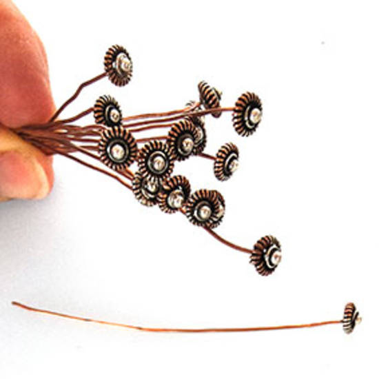 NEW! Extra Long (76mm) Headpin (24g): Pure Copper with fancy head