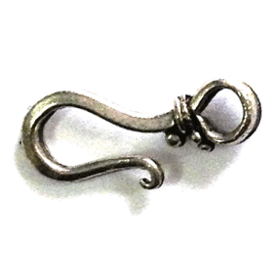 Hook, bali style  - antique silver