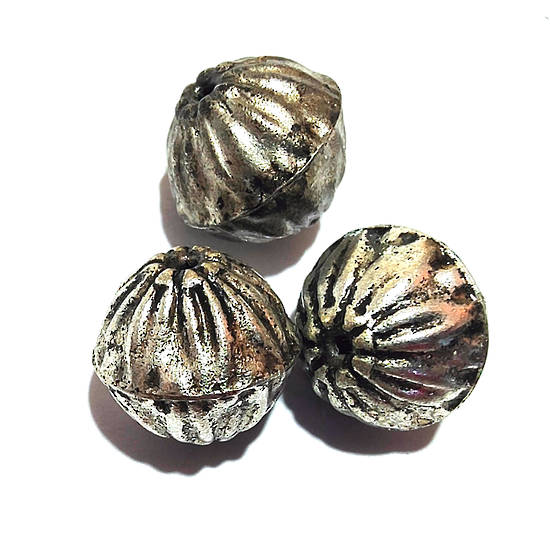 Indian Metal Bead 19: Striped Ball, medium (12mm)