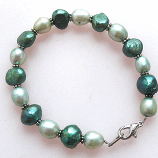 KITSET: Pearl Bracelet - Cool Greens