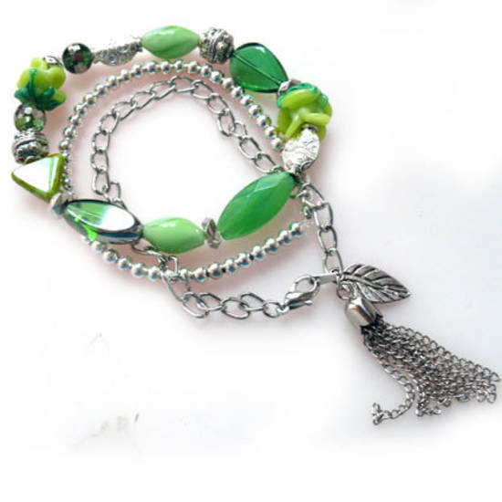 KITSET: Stacked Bracelets: Green Eclectica