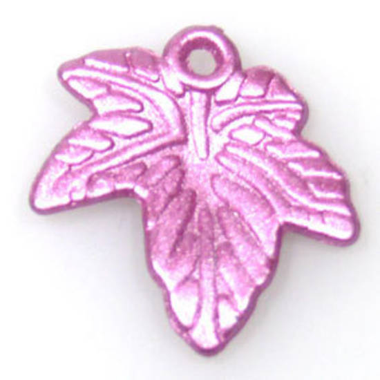 Acrylic Autumn Leaf, 20mm - Metallic pink