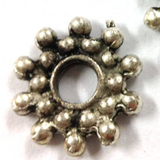 Metal Spacer: Large 24mm dotty - antique silver
