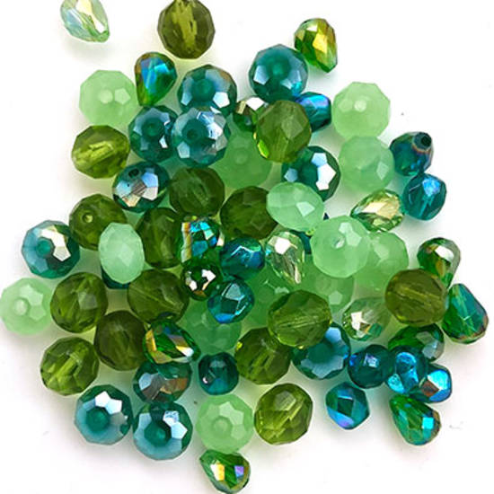 Glass Facet Mix: Greens