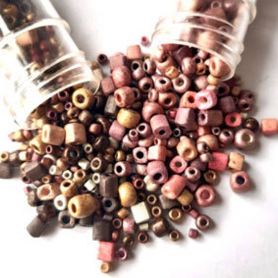 Chinese Seed Bead Duo: Frosted metallic mixes