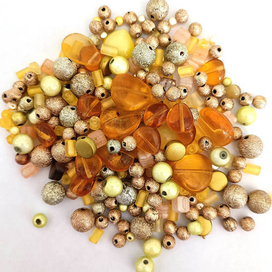 Acrylic and Glass Bead Mix - Lightly gilded
