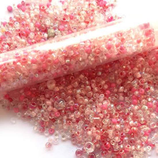 Seed Bead Mix, 25gm - light pinks