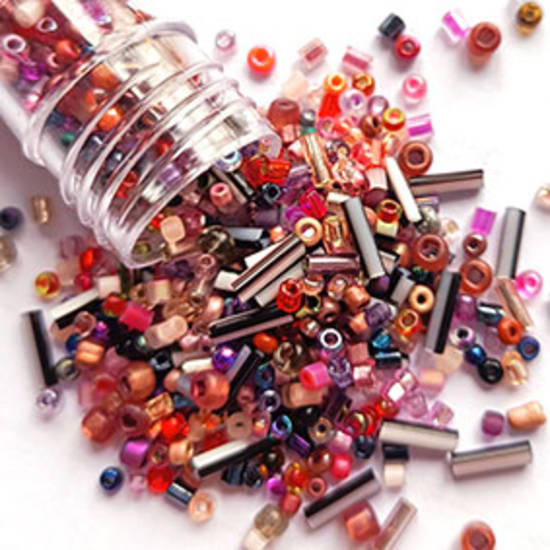 NEW! Seed Bead Mix, 15gm - Berry