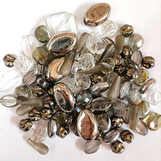 Pressed Bead Mix - Silvered