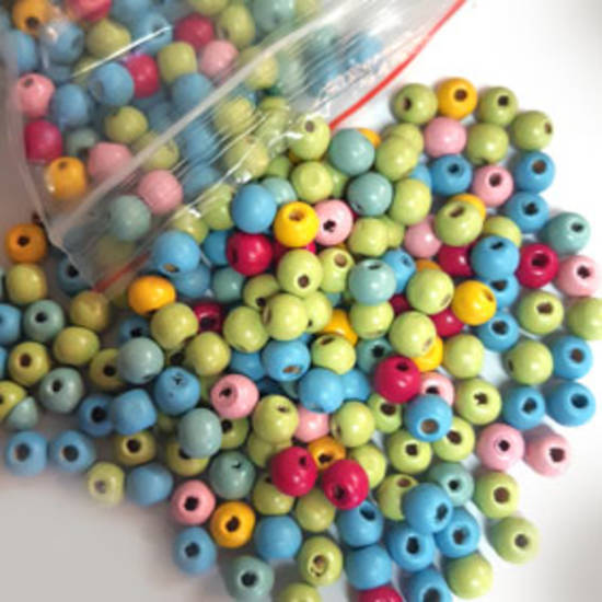 Wooden Bead MIX (approx 800):  8mm mixed colour