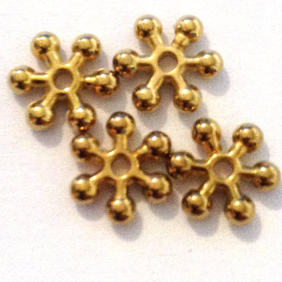 Acrylic Spacer: 6 point star - gold
