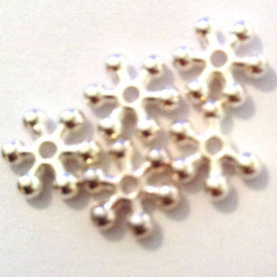 Acrylic Spacer: 6 point star - bright silver
