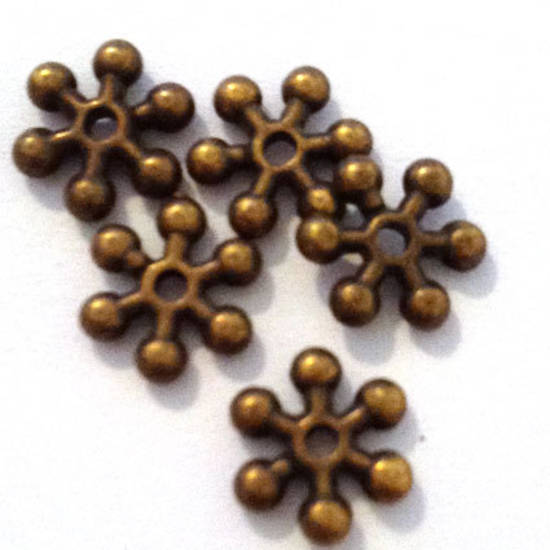 Acrylic Spacer: 6 point star - antique gold