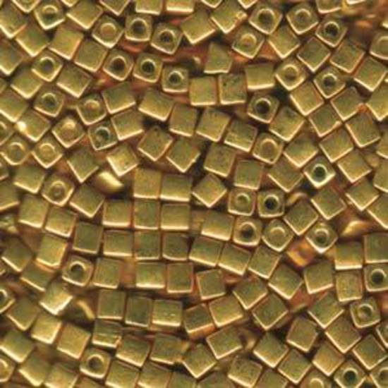 4mm Miyuki Square: 1053 - Metallic Gold
