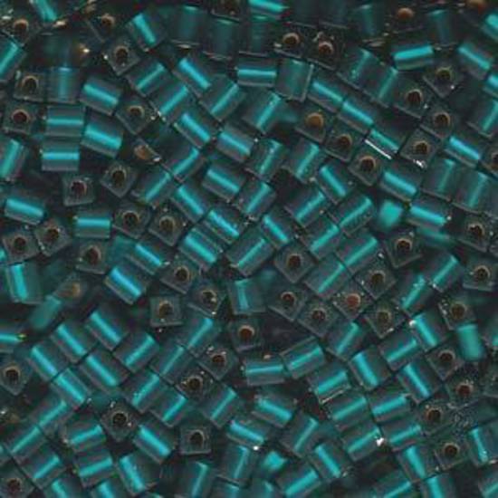 4mm Miyuki Square: 2425F - Teal, silver lined