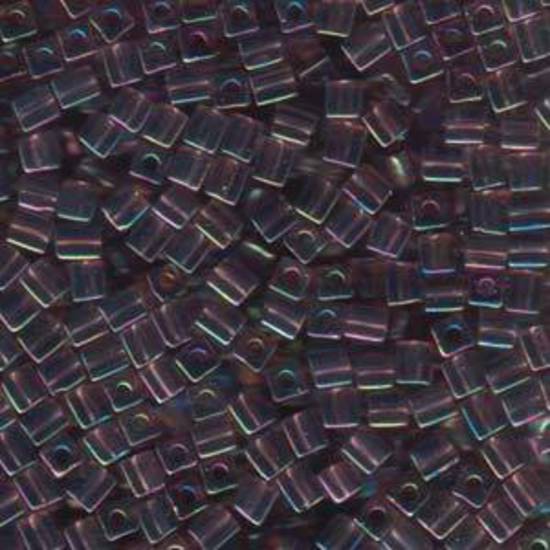4mm Miyuki Square: 256 - Rainbow Lilac, transparent