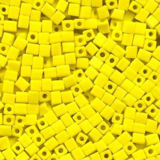 4mm Miyuki Square: 404F - Opaque Frosted Yellow
