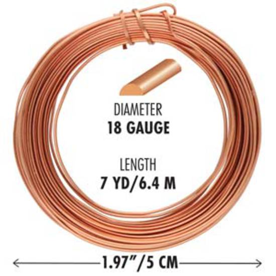 Tarnish Resistant Half Round Wire: Natural Copper, 18g (med temper)